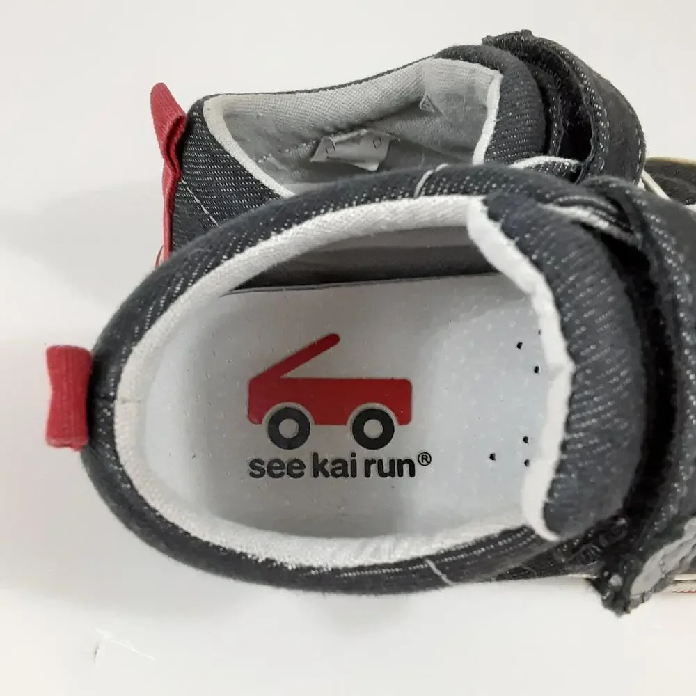 See Kai Run Stevie II Canvas Sneakers Denim Blue Boys 8 Hook and Loop Strap